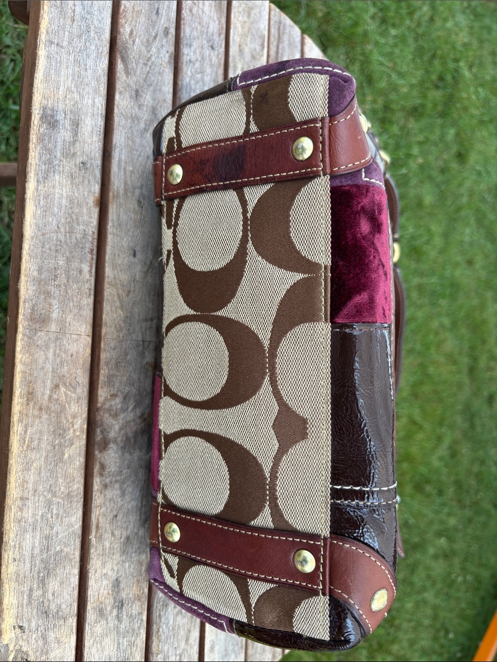 Coach Patchwork Shoulder Hobo in Multi-Tone Leather and Fabric - Picture 4 of 8
